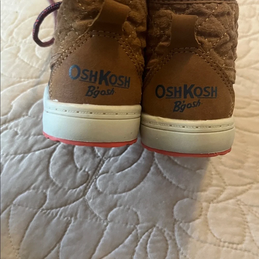 Oshkosh B’Gosh Tarin Brown & Blue Kids High Top Duck Boots Lace Up Shoes Sz 5